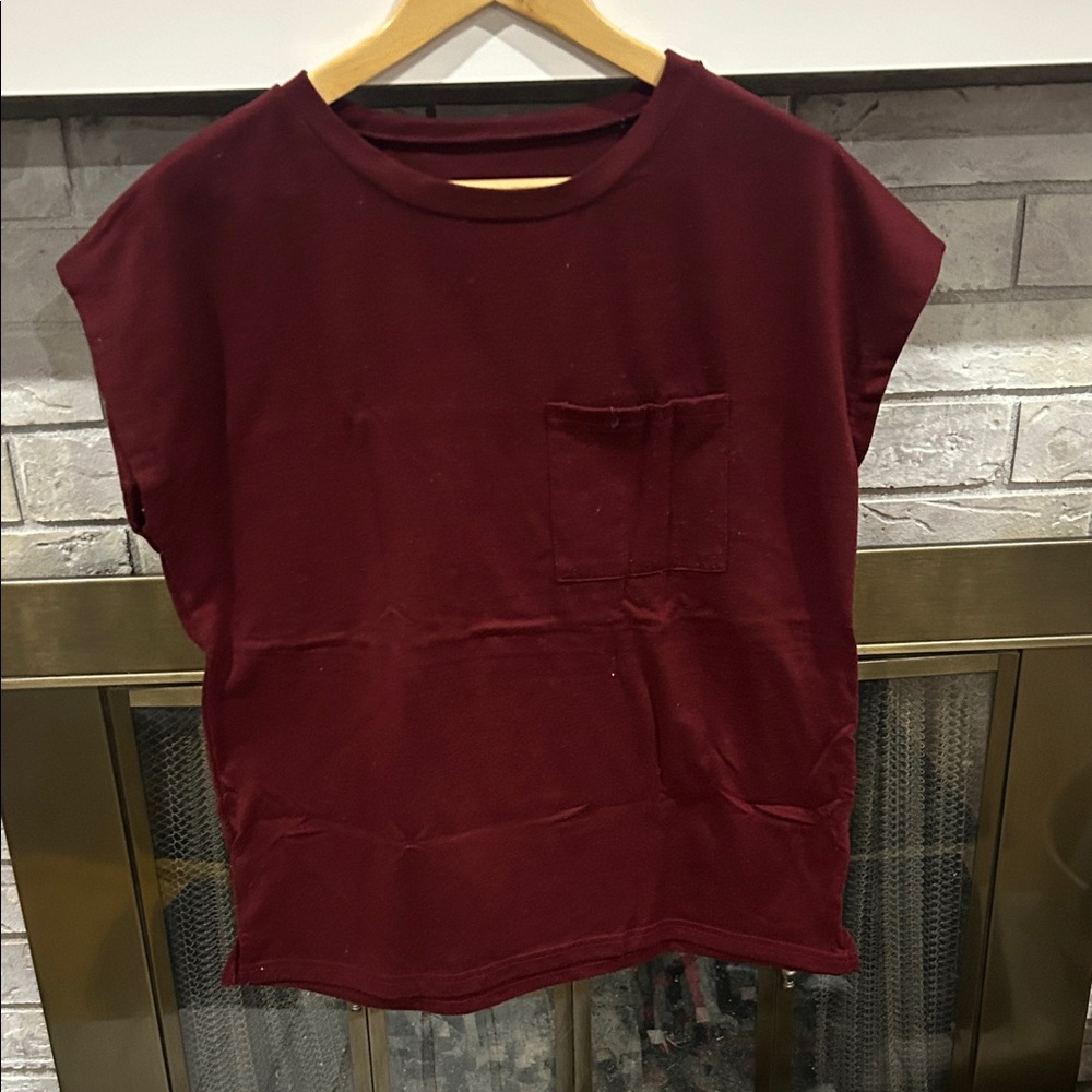 Amazon Women's Dark Red Muscle Tee